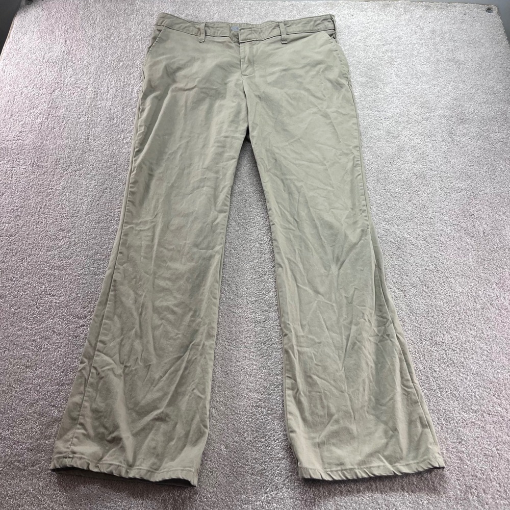 Dickies Chino Pants Womens 14R Khaki Tan Stretch Cotton Workwear Bootcut